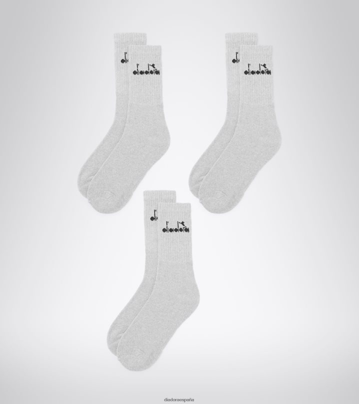 Pack de 3 calcetines u.mid 8T8H4Z508 gris mezcla hombres Diadora accesorios