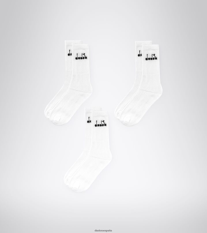 Pack de 3 calcetines u.mid 8T8H4Z509 blanco óptico hombres Diadora accesorios