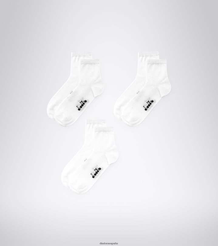 Pack de 3 pares de calcetines u.cuartos 8T8H4Z522 blanco óptico hombres Diadora accesorios