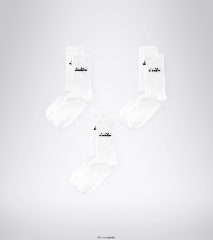 tu pack de 3 pares de calcetines lisos 8T8H4Z505 blanco óptico hombres Diadora accesorios