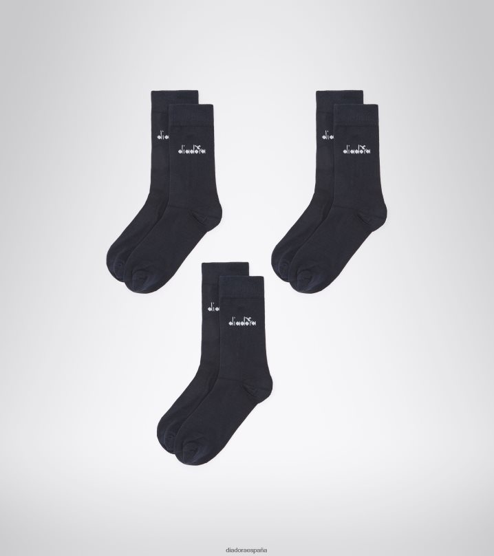 tu pack de 3 pares de calcetines lisos 8T8H4Z506 Armada hombres Diadora accesorios
