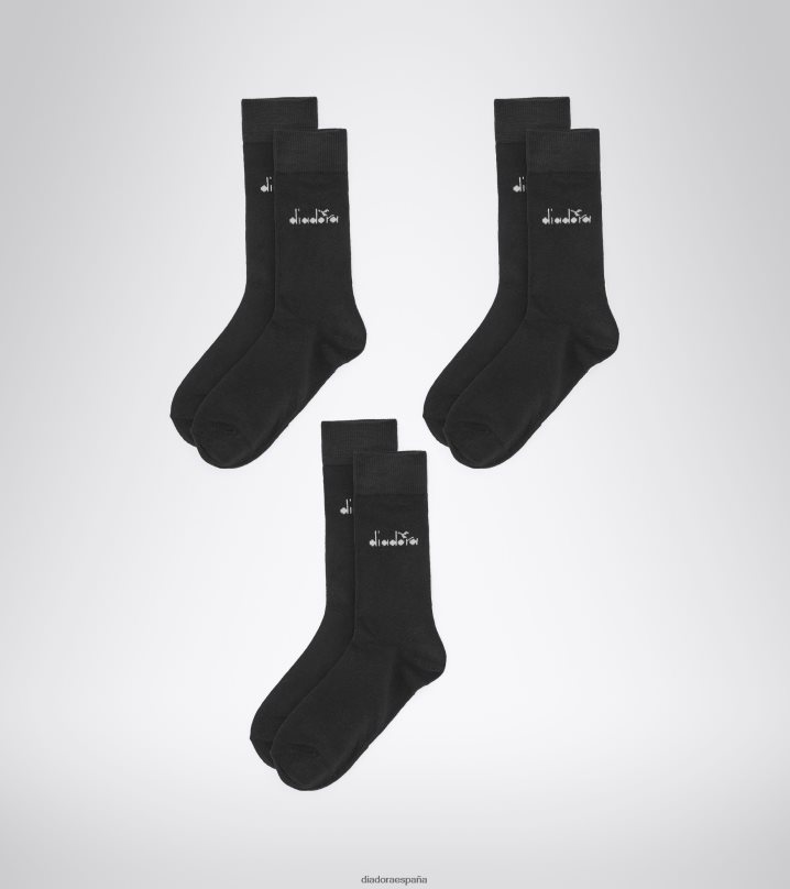 tu pack de 3 pares de calcetines lisos 8T8H4Z507 negro hombres Diadora accesorios