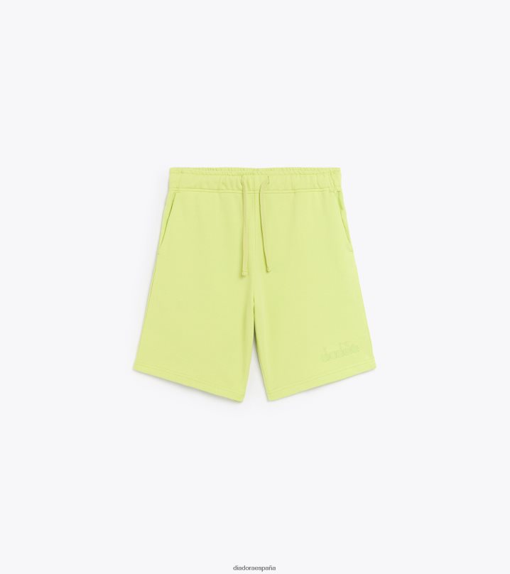 logotipo de bermuda spw 8T8H4Z327 verde lima oscuro hombres Diadora vestir