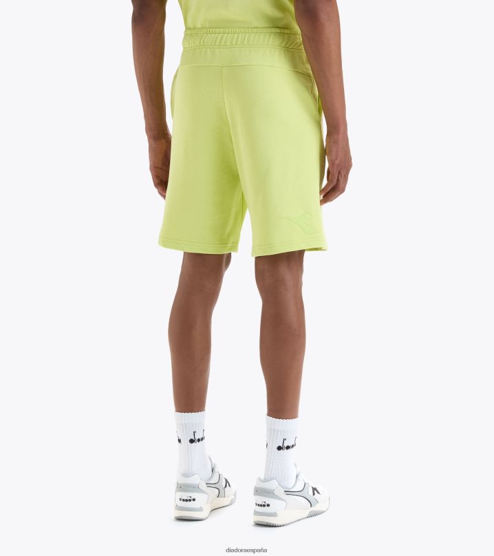 logotipo de bermuda spw 8T8H4Z327 verde lima oscuro hombres Diadora vestir
