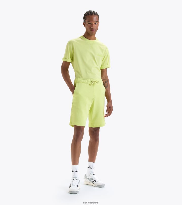 logotipo de bermuda spw 8T8H4Z327 verde lima oscuro hombres Diadora vestir