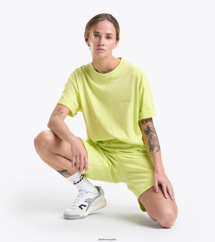 logotipo de bermuda spw 8T8H4Z327 verde lima oscuro hombres Diadora vestir