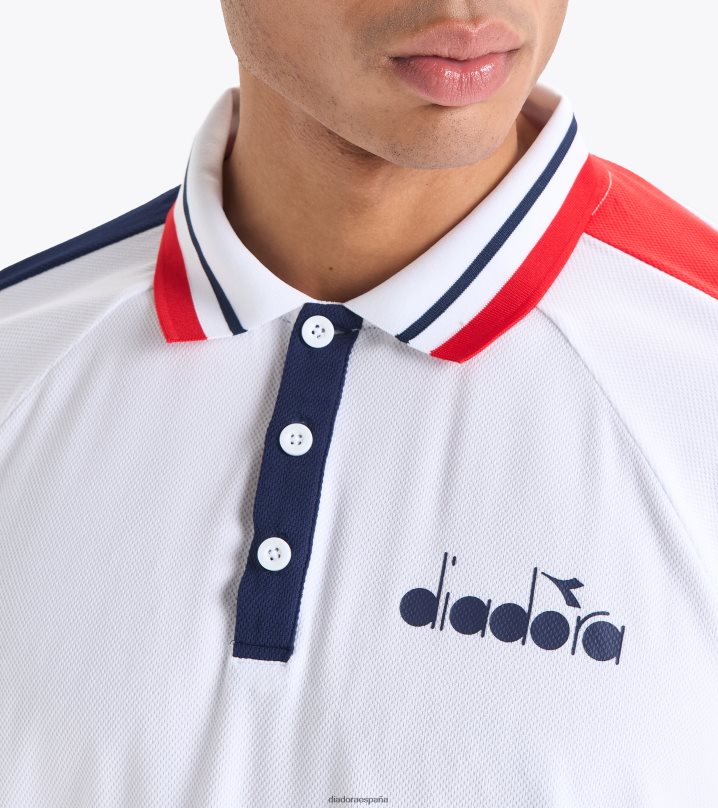 icono de polo ss 8T8H4Z306 blanco óptico hombres Diadora vestir