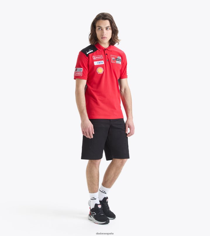 réplica de polo ducati mgp23 8T8H4Z274 ducati mgp rojo/negro hombres Diadora vestir