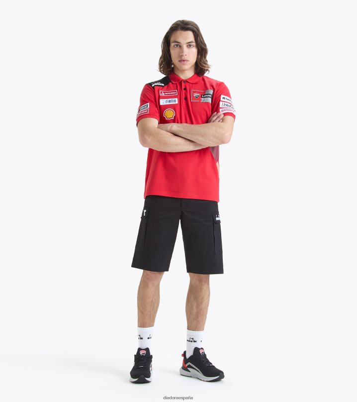 réplica de polo ducati mgp23 8T8H4Z274 ducati mgp rojo/negro hombres Diadora vestir