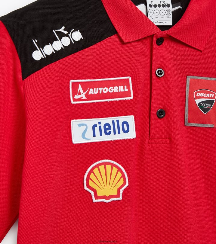 réplica de polo ducati mgp23 8T8H4Z274 ducati mgp rojo/negro hombres Diadora vestir