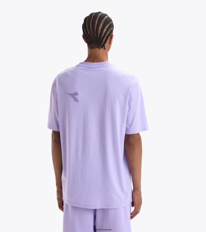 camiseta logo ss spw 8T8H4Z415 Rosa purpura hombres Diadora vestir