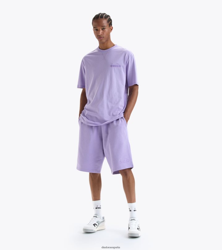 camiseta logo ss spw 8T8H4Z415 Rosa purpura hombres Diadora vestir