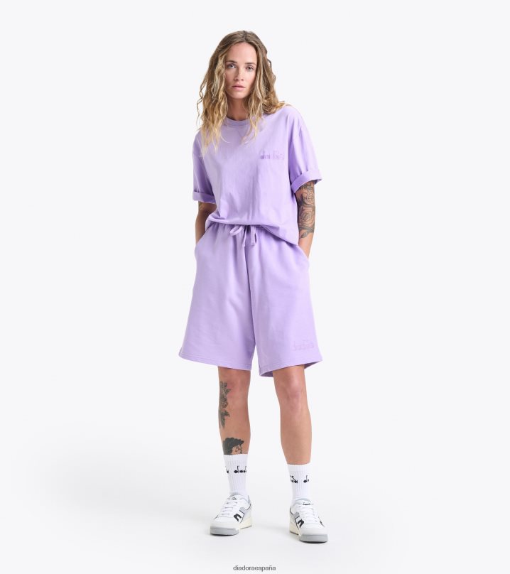 camiseta logo ss spw 8T8H4Z415 Rosa purpura hombres Diadora vestir