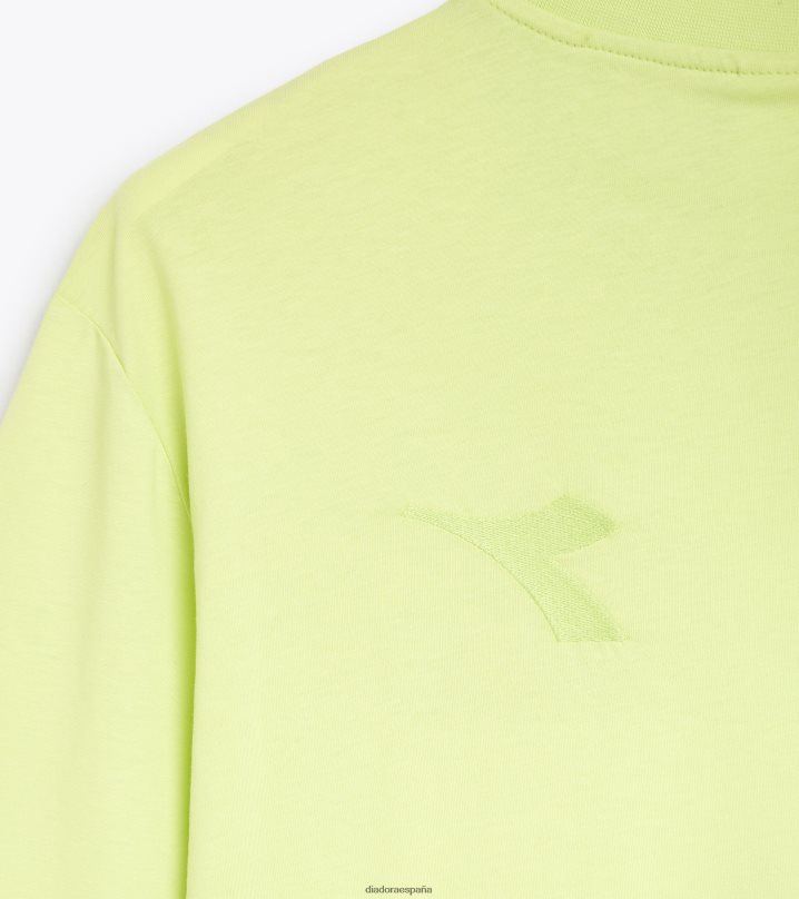 camiseta logo ss spw 8T8H4Z417 verde lima oscuro hombres Diadora vestir