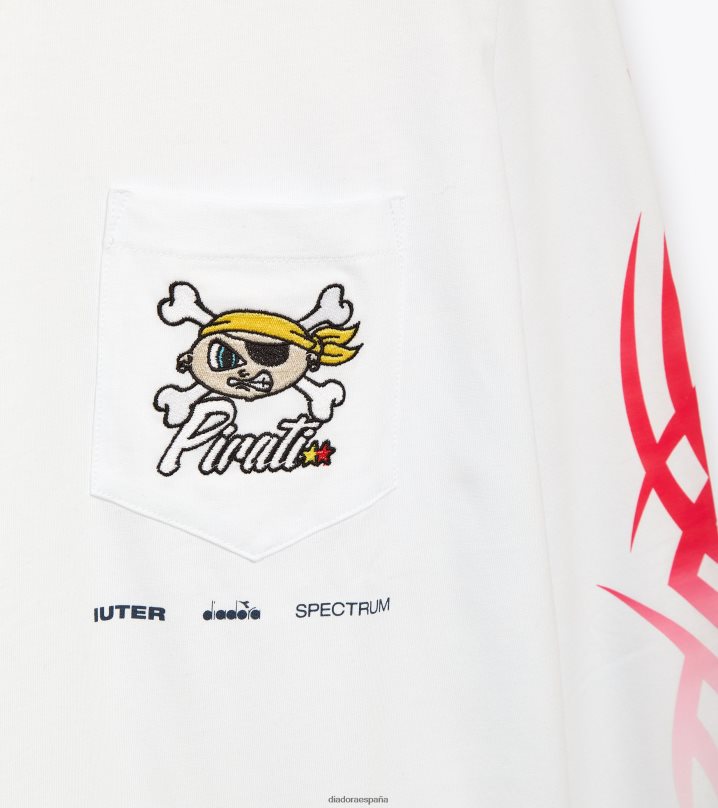 camiseta ls pirateti 8T8H4Z252 blanco óptico hombres Diadora vestir