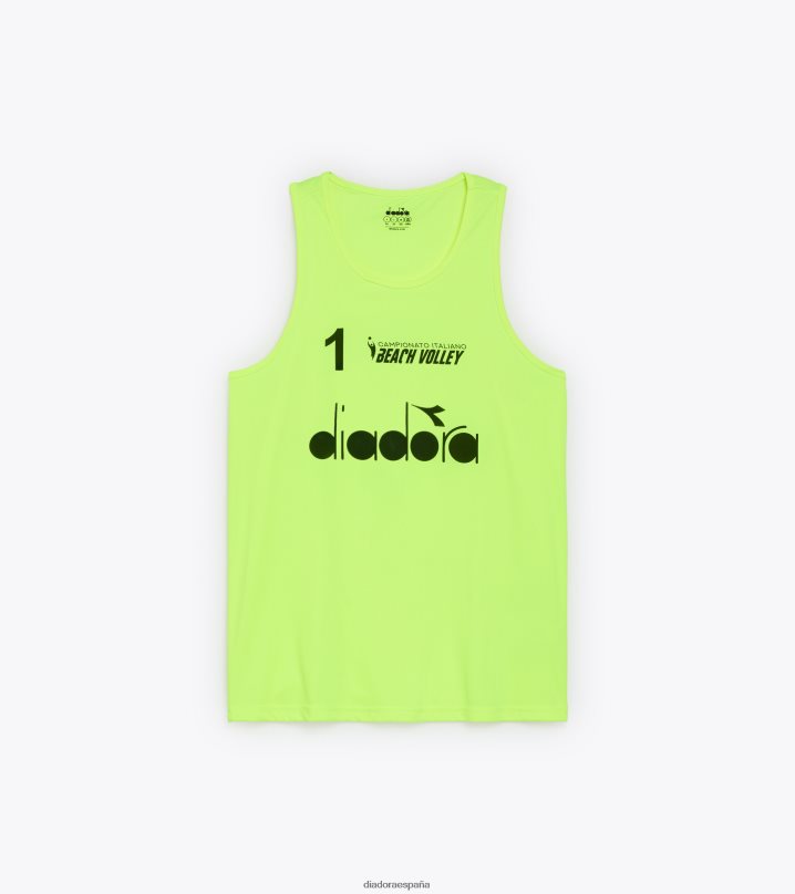 canotte gara uomo #1 campamento. italiano 23 8T8H4Z429 amarillo fluo dd hombres Diadora vestir