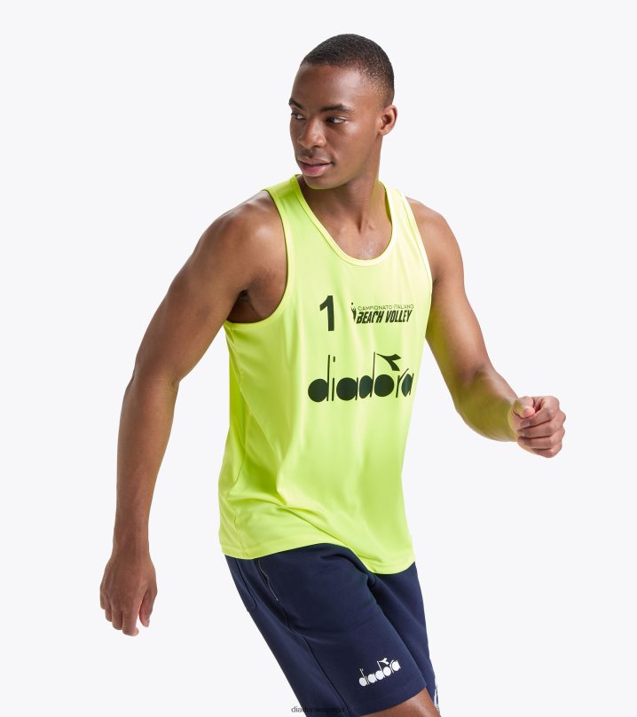 canotte gara uomo #1 campamento. italiano 23 8T8H4Z429 amarillo fluo dd hombres Diadora vestir