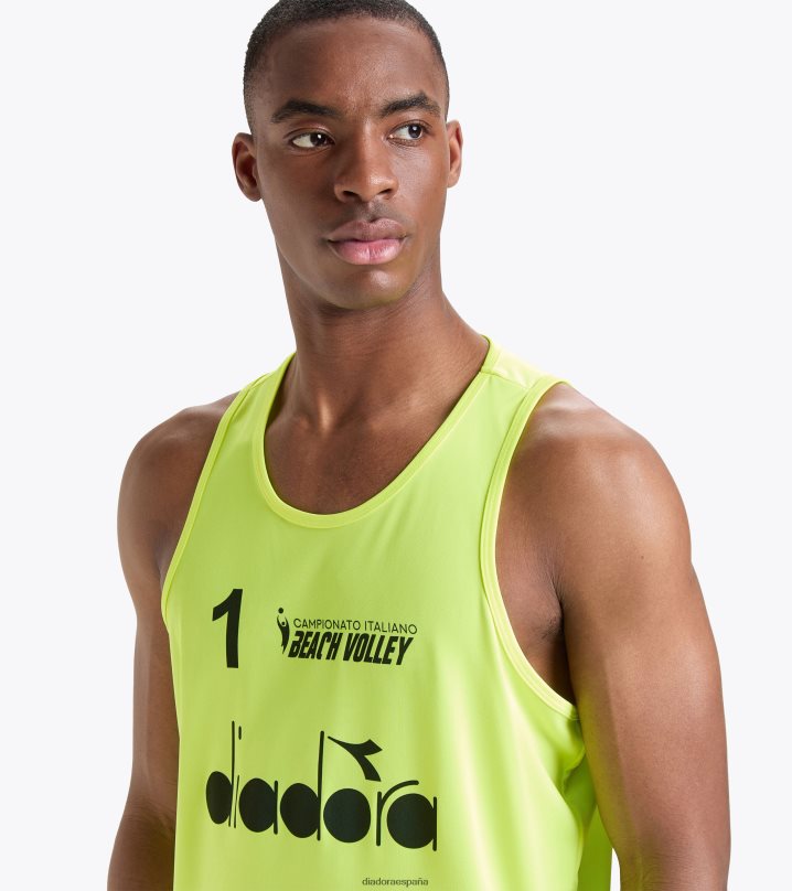 canotte gara uomo #1 campamento. italiano 23 8T8H4Z429 amarillo fluo dd hombres Diadora vestir