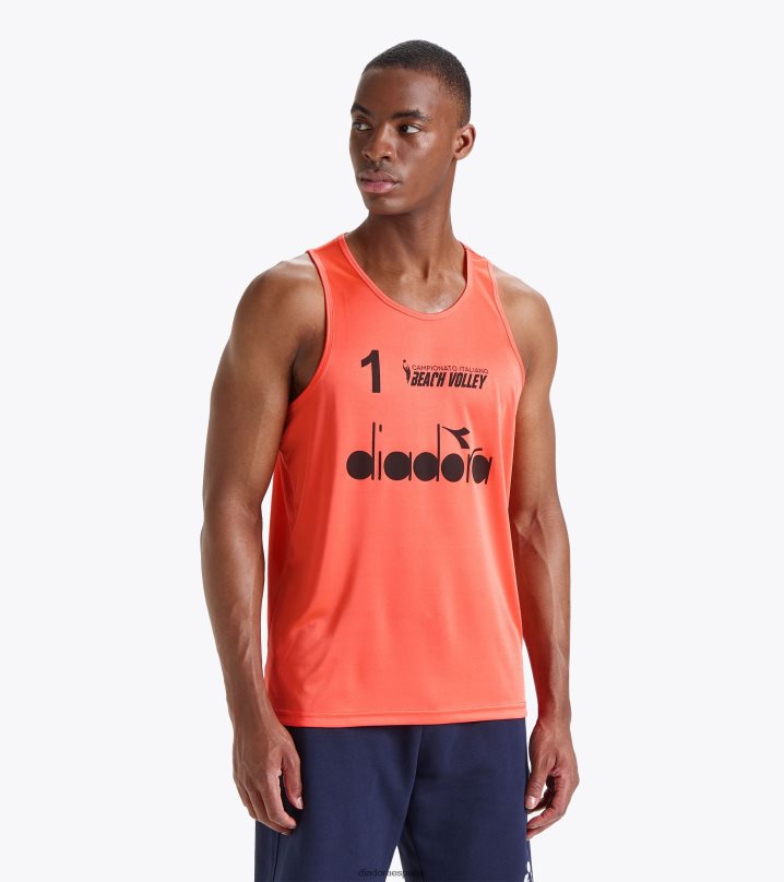 canotte gara uomo #1 campamento. italiano 23 8T8H4Z430 naranja bermellón hombres Diadora vestir