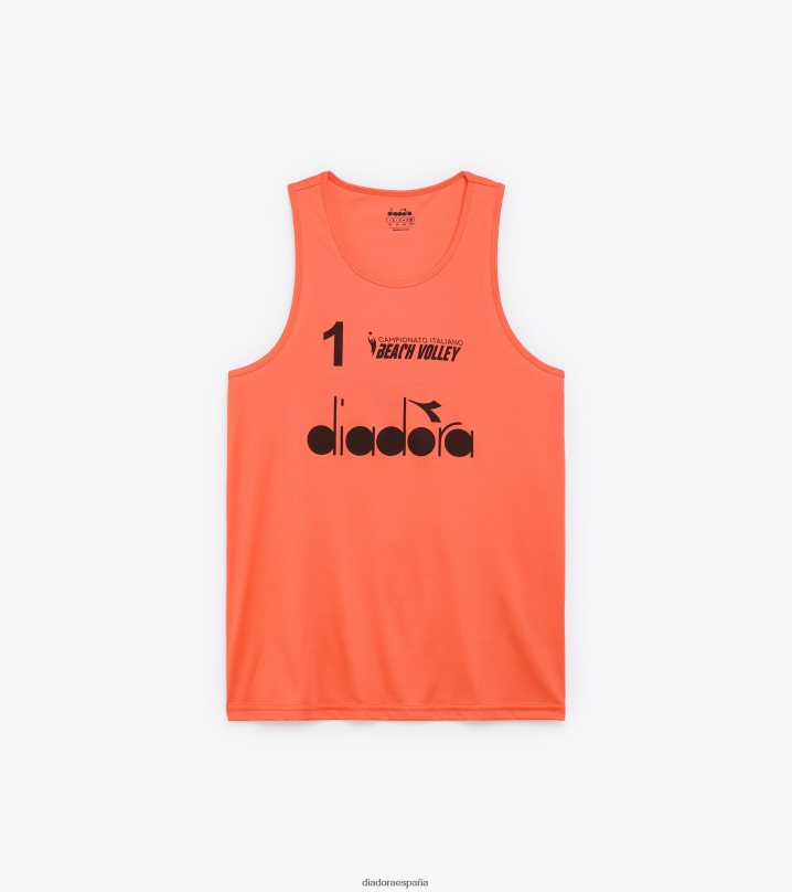 canotte gara uomo #1 campamento. italiano 23 8T8H4Z430 naranja bermellón hombres Diadora vestir