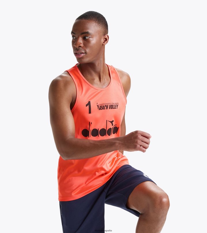 canotte gara uomo #1 campamento. italiano 23 8T8H4Z430 naranja bermellón hombres Diadora vestir