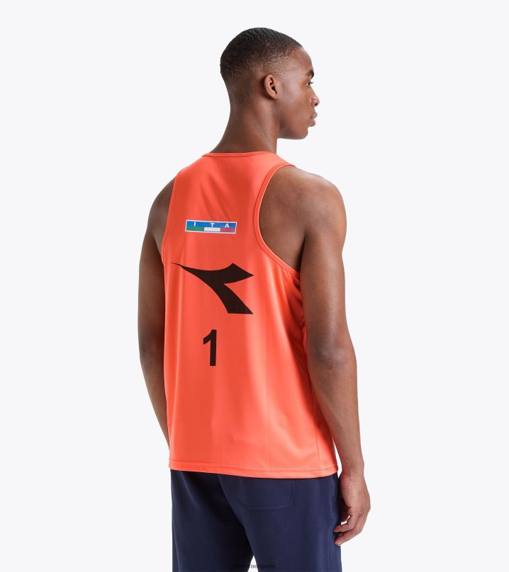 canotte gara uomo #1 campamento. italiano 23 8T8H4Z430 naranja bermellón hombres Diadora vestir