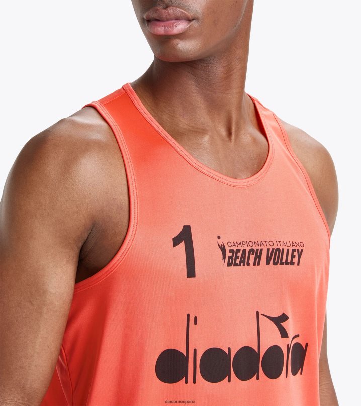 canotte gara uomo #1 campamento. italiano 23 8T8H4Z430 naranja bermellón hombres Diadora vestir