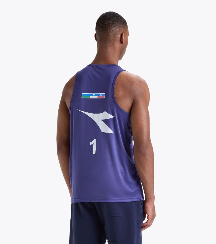 canotte gara uomo #1 campamento. italiano 23 8T8H4Z431 azul profundo hombres Diadora vestir