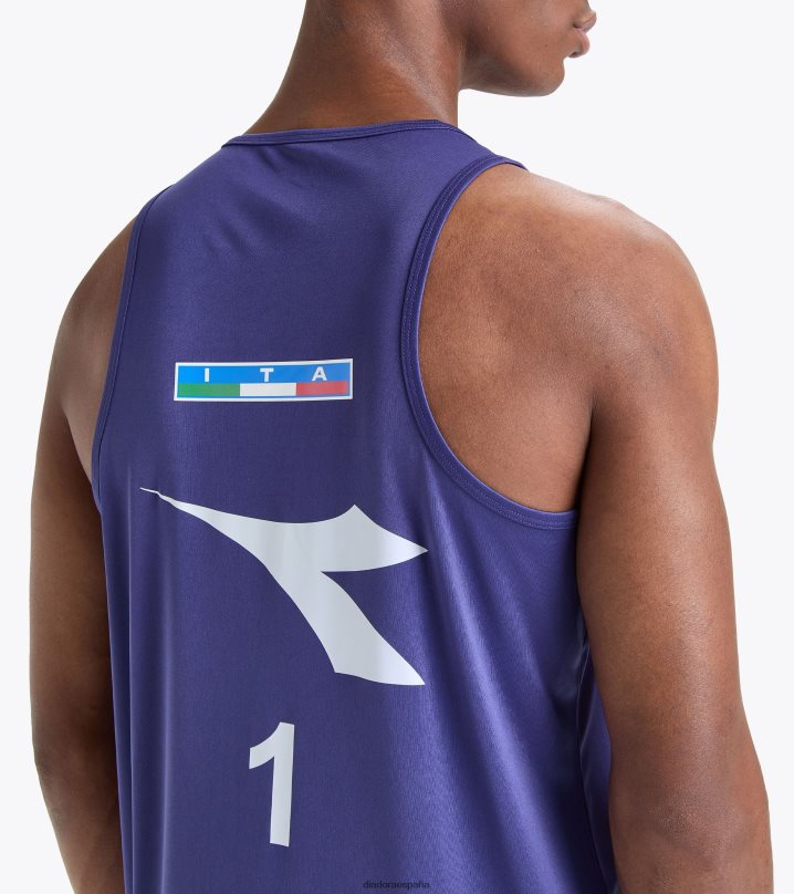 canotte gara uomo #1 campamento. italiano 23 8T8H4Z431 azul profundo hombres Diadora vestir