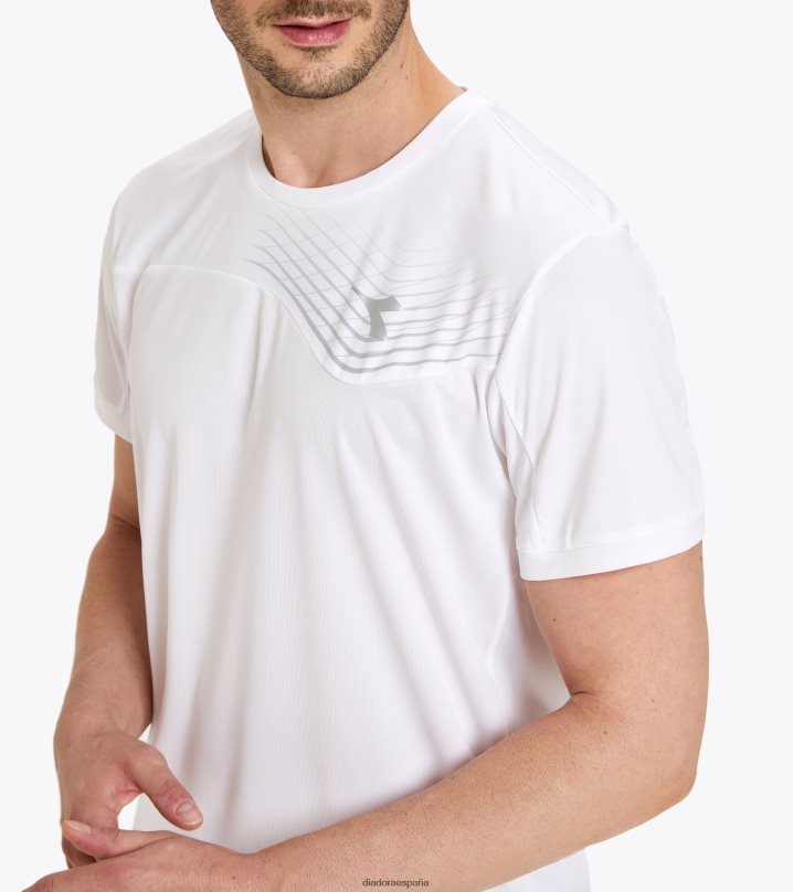 corte de camiseta 8T8H4Z441 blanco óptico hombres Diadora vestir