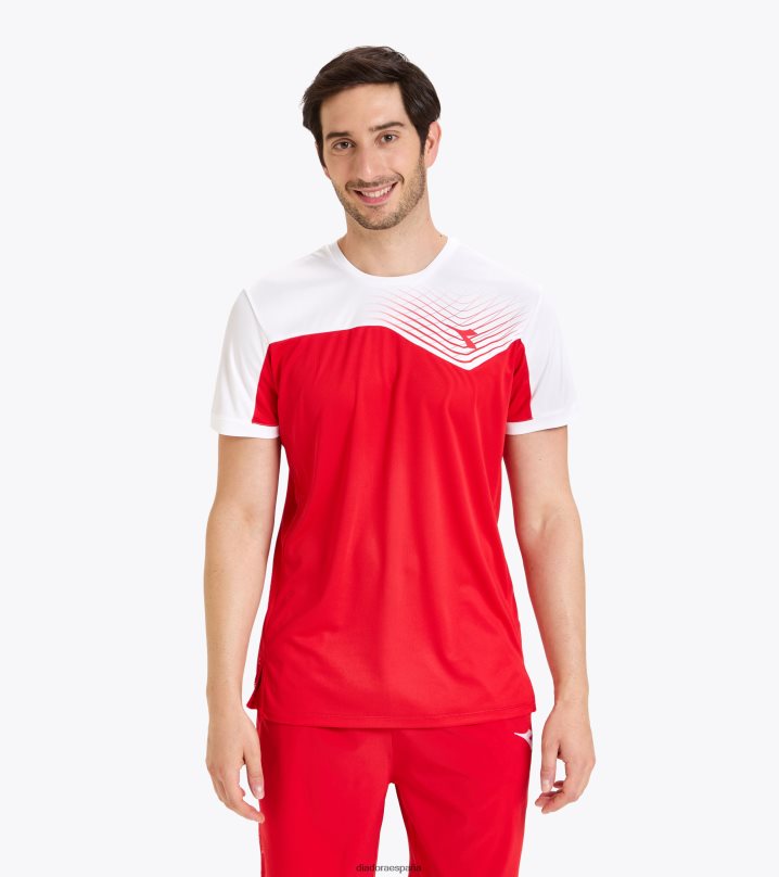 corte de camiseta 8T8H4Z442 tomate rojo hombres Diadora vestir