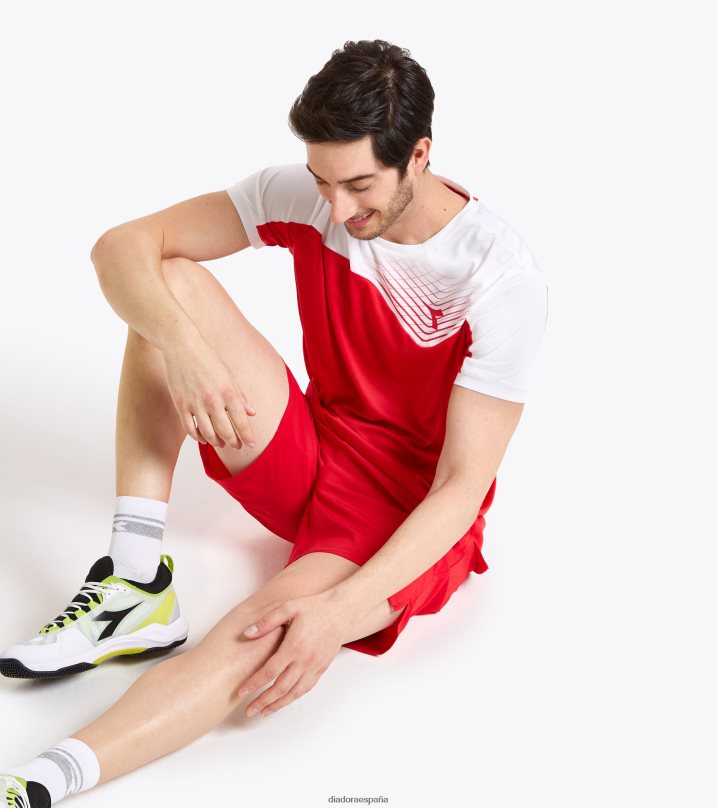 corte de camiseta 8T8H4Z442 tomate rojo hombres Diadora vestir