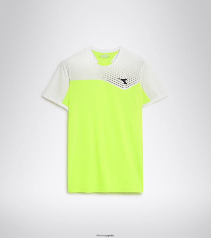 corte de camiseta 8T8H4Z444 amarillo fluo dd hombres Diadora vestir