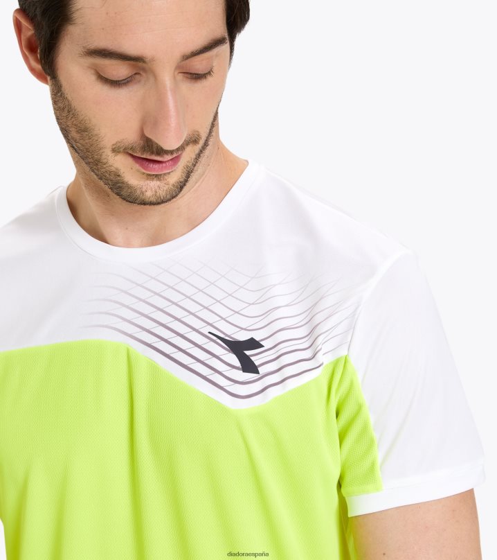 corte de camiseta 8T8H4Z444 amarillo fluo dd hombres Diadora vestir