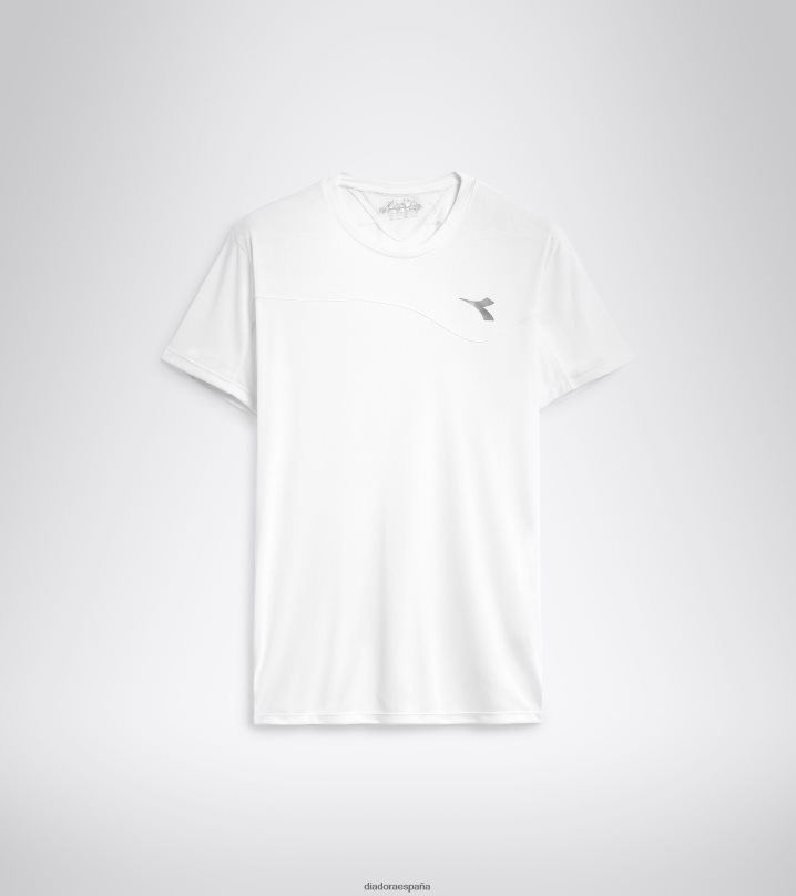 equipo de camiseta 8T8H4Z457 blanco óptico hombres Diadora vestir