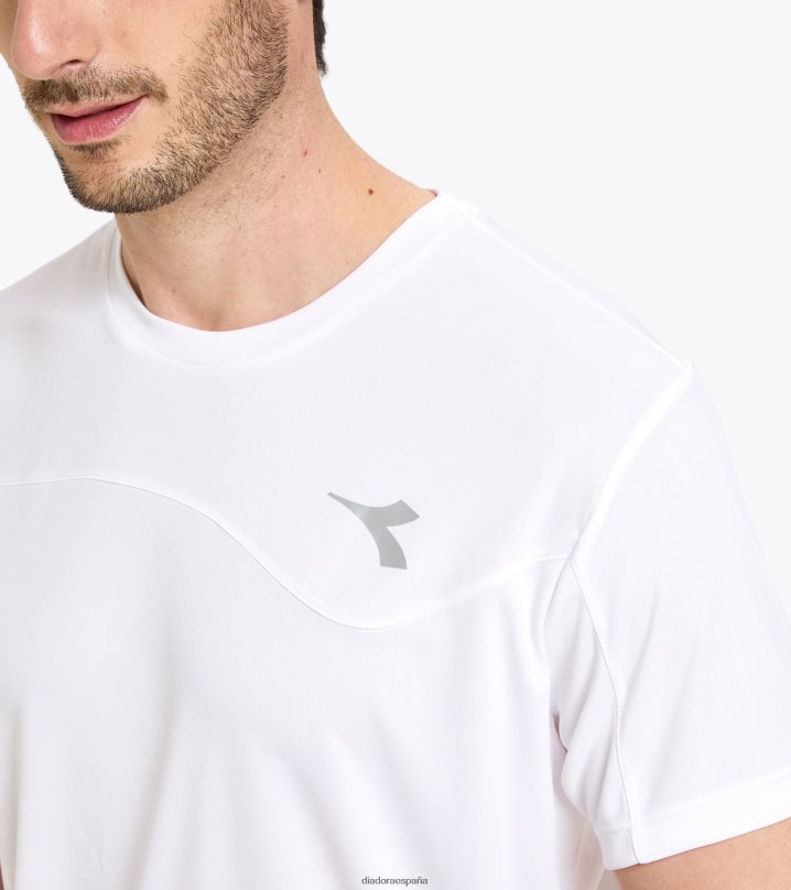 equipo de camiseta 8T8H4Z457 blanco óptico hombres Diadora vestir