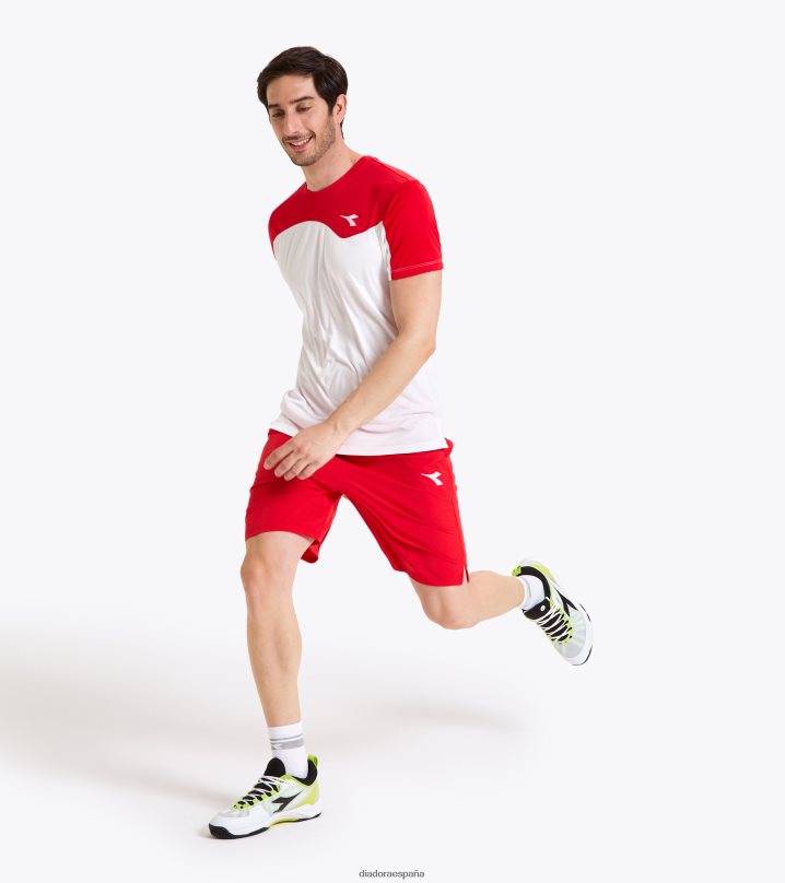 equipo de camiseta 8T8H4Z458 tomate rojo hombres Diadora vestir