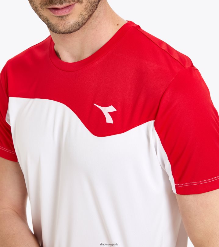 equipo de camiseta 8T8H4Z458 tomate rojo hombres Diadora vestir