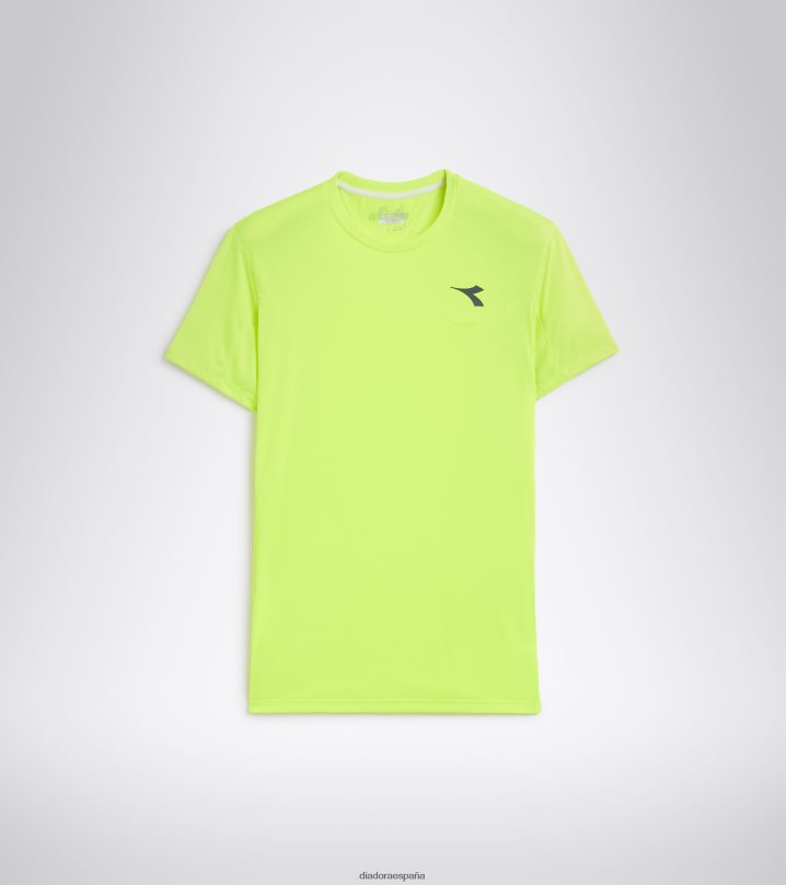 equipo de camiseta 8T8H4Z461 amarillo fluo dd hombres Diadora vestir