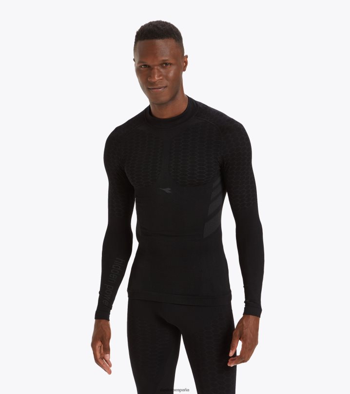 ls acto de cuello de tortuga 8T8H4Z355 negro hombres Diadora vestir