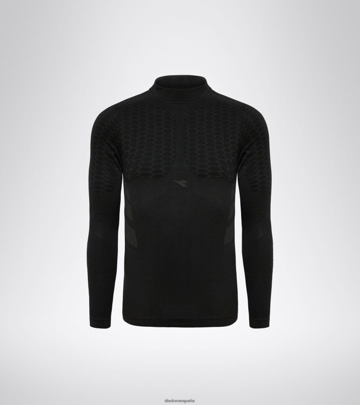 ls acto de cuello de tortuga 8T8H4Z355 negro hombres Diadora vestir