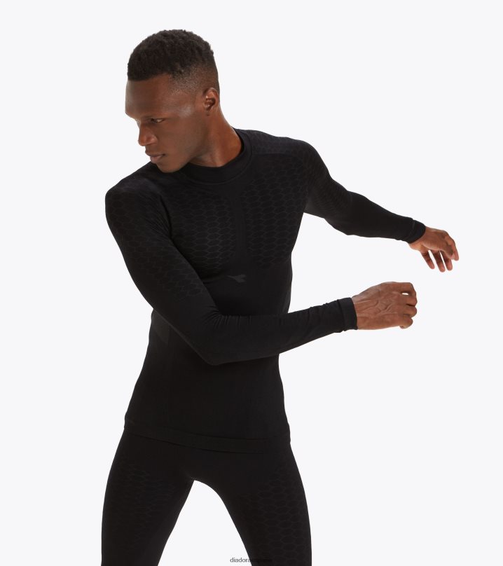 ls acto de cuello de tortuga 8T8H4Z355 negro hombres Diadora vestir