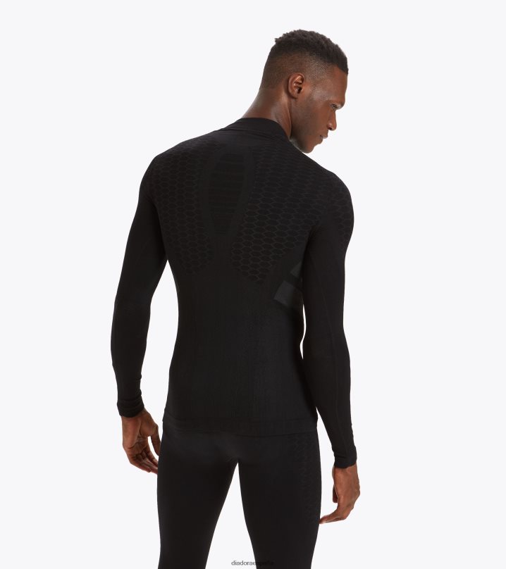 ls acto de cuello de tortuga 8T8H4Z355 negro hombres Diadora vestir