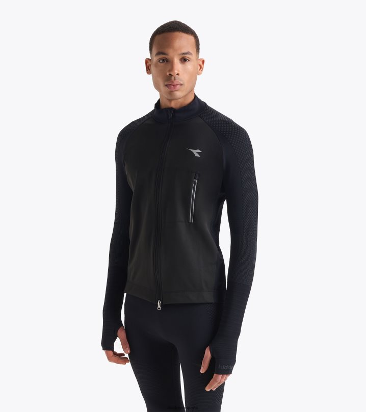 chaqueta de poder oculta 8T8H4Z109 negro hombres Diadora vestir