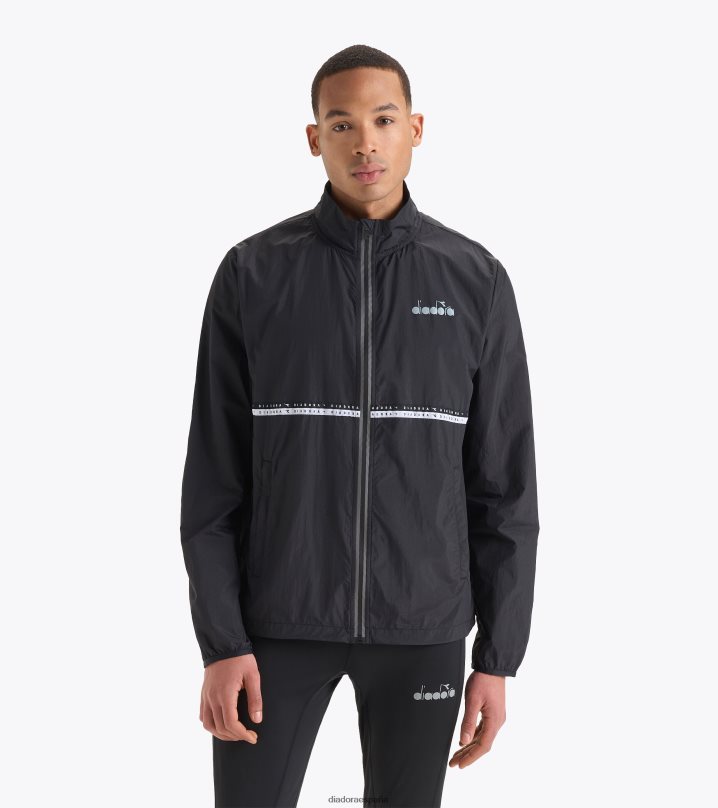 cortavientos empacable 8T8H4Z271 negro hombres Diadora vestir