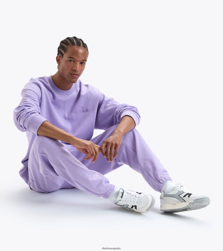 logotipo de spw de la tripulación de la sudadera 8T8H4Z280 Rosa purpura hombres Diadora vestir