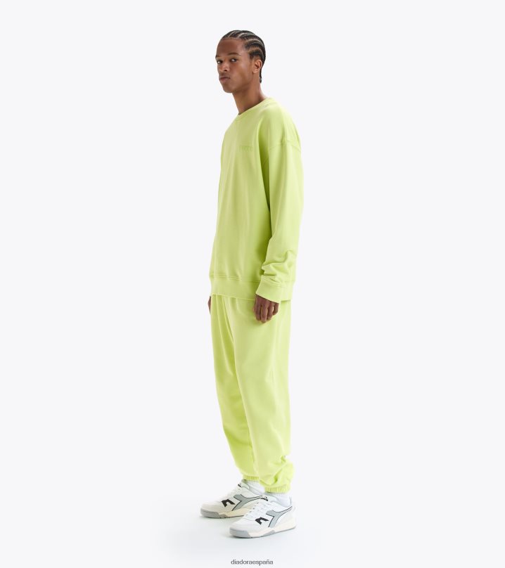 logotipo de spw de la tripulación de la sudadera 8T8H4Z281 verde lima oscuro hombres Diadora vestir