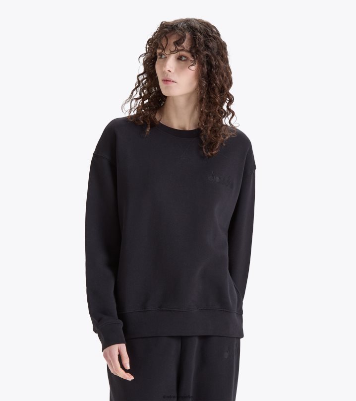 logotipo de spw de la tripulación de la sudadera 8T8H4Z282 negro hombres Diadora vestir