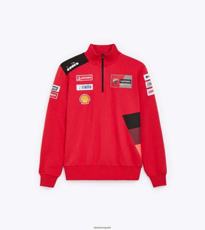 réplica de ducati con media cremallera mgp23 8T8H4Z236 ducati mgp rojo/negro hombres Diadora vestir