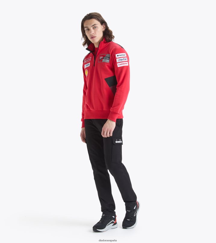 réplica de ducati con media cremallera mgp23 8T8H4Z236 ducati mgp rojo/negro hombres Diadora vestir